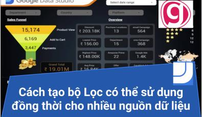 Cách tạo Bộ lọc (Filter Control) sử dụng đồng thời cho nhiều nguồn dữ liệu trong Google Data Studio